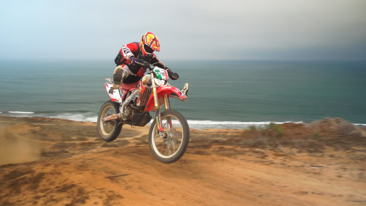 Eric "Squirrel Jr." Siraton throwing some style above the Pacific Ocean.