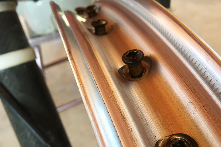 When attaching the nipples to the spokes do not tighten them too much. Also make sure you tighten each one the same amount to keep the rim as centered as possible in the beginning. 