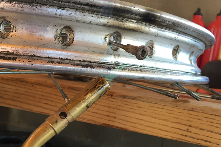 A little heat can help stubborn spokes too.
