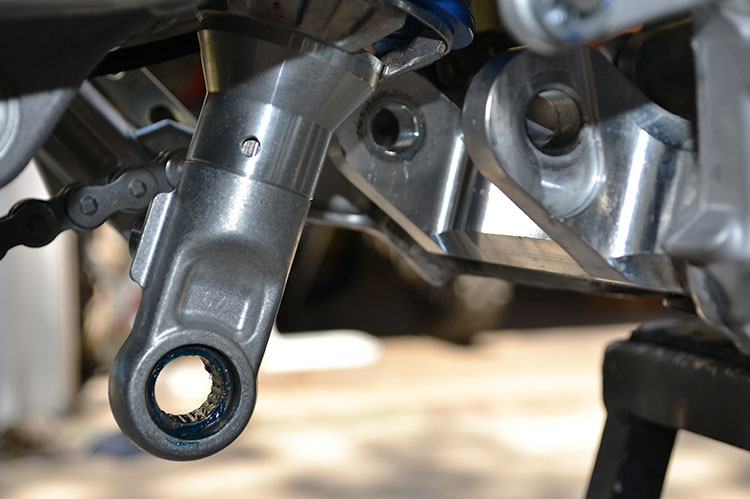 Greasing everything including the shock bearing is performed to try and eliminate any sort of problem that can take place during the race. 