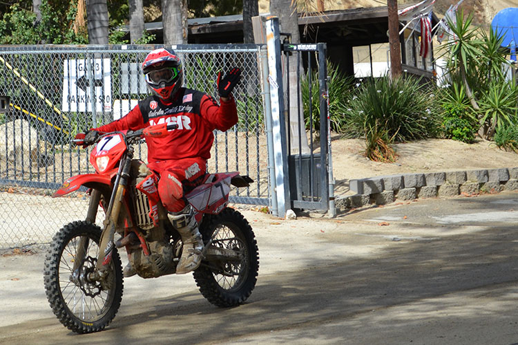 Robert rode the bike home after finishing the grueling race. 