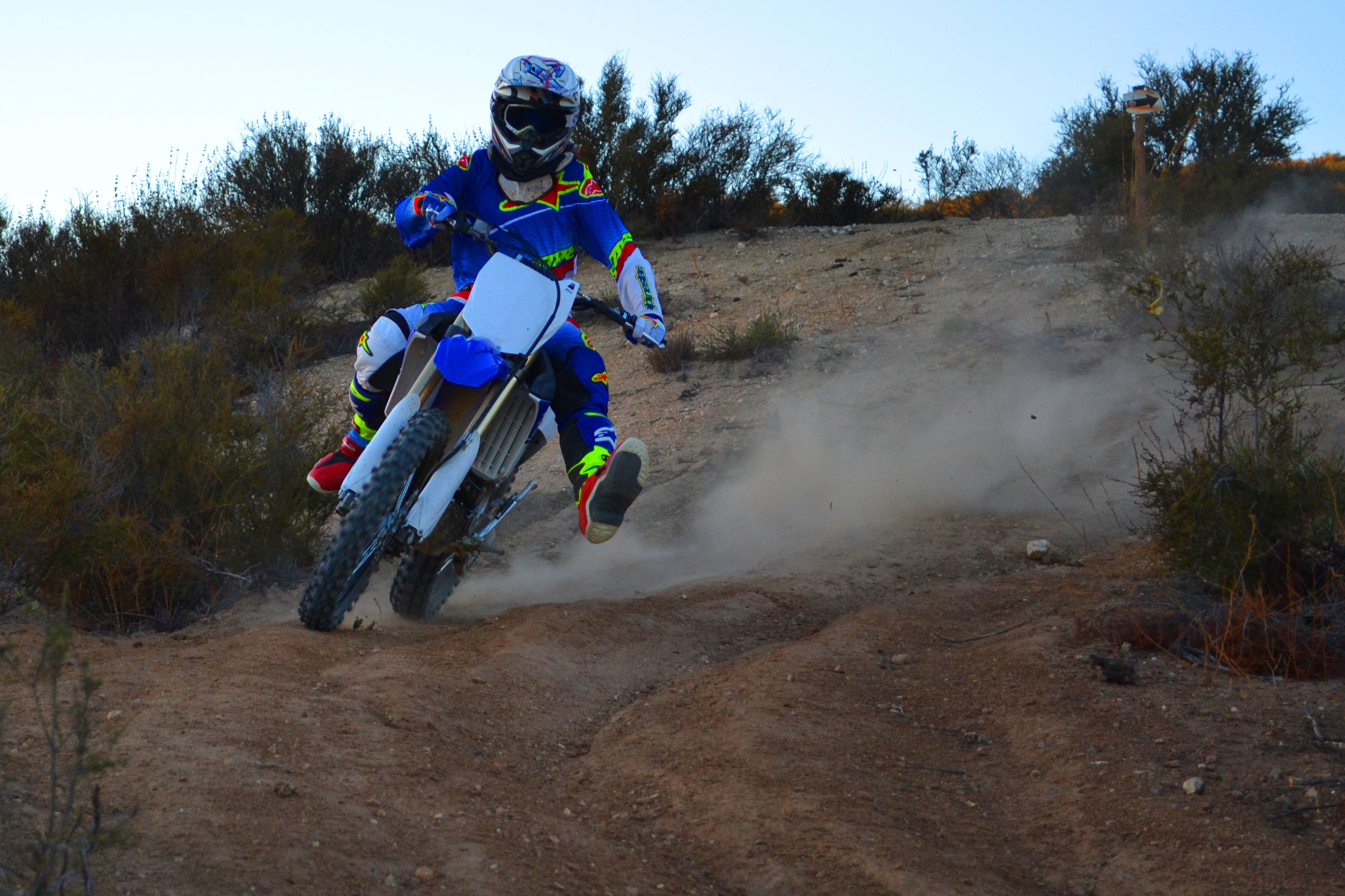 Nick Baehr testing the YZF's cornering capabilities.