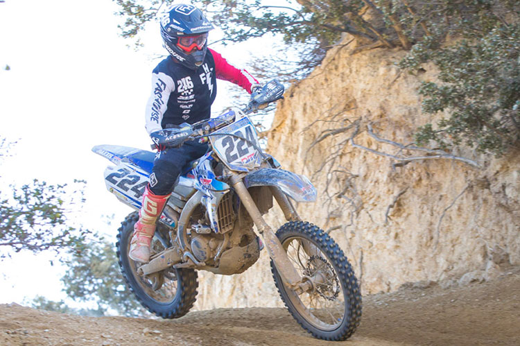 Willy feeling comfortable with the YZ's handling. 