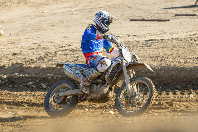 Nick heading onto the motocross track. 